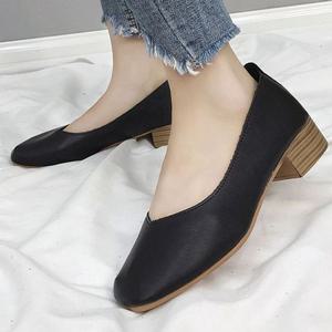 여성 플랫 슈즈 구두 여자 정장 신발 단화 나무굽 3색