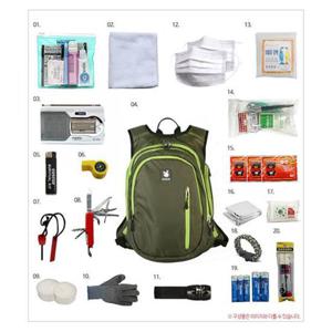 TC 우디스004 카키 생존배낭세트_A형(21종)