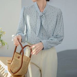 [클라셰]클라셰 리본카라플라워블라우스_B5S0374