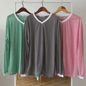 나야홍 / 빅사이즈긴팔티 U735L506 붓기없는브이넥티셔츠 GB