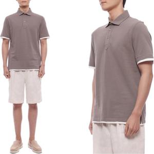 [브루넬로쿠치넬리] 25SS 남성 페이크 레이어드 폴로 반팔티셔츠 (ME8543966 COC13 25S)