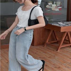 연청 빈티지 와이드 일자핏 데님 청바지 FR-161818 빈티지 하이웨스트 키큰여자바지 키작은여자바지 롱팬츠 데일리 데이트룩 캐주얼 일자핏