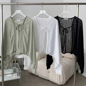 나야홍 / 빅사이즈리본가디건 U889L507 시티매듭긴팔볼레로 GB