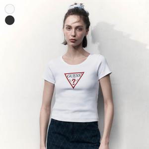 [게스(진)]여성 오리지널삼각 골지 반팔티 OP2K5405