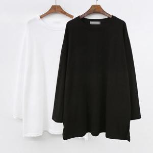 나야홍 / 빅사이즈베이직티 A591L508 롱트임오버핏면긴팔 NO