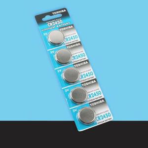 Coms 건전지 TOSHIBA CR2450 2.4x5mm 3V 낱개판매 건전지aaa 충전건전지 9v건전지 수은건전지 c형건전지 cr2032