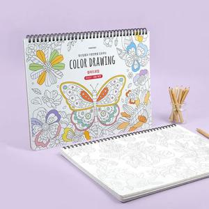 핑크풋 스프링 힐링 컬러드로잉 쉬운버전 컬러링북 색칠공부 컬러드로잉북 컬러드로잉 색칠 쉬운색칠공부 엽서 컬러테라피 컬러링북 쉬운컬러링북