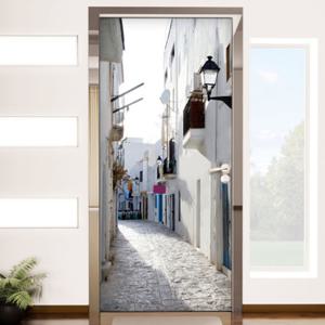 [꾸밈]ip379-산토리노의아침거리/현관문시트지/국민현관/인테리어/포인트시트지/현관문방문꾸미기/데코시트지/집꾸미기/