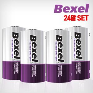 무료배송 벡셀 배터리 망간 건전지 R20 D형 24알