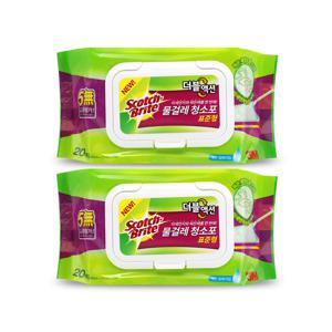 3M 더블액션 물걸레 청소포 표준형 20매 x 2개