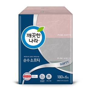 깨끗한나라 순수 소프티 미용티슈 180매 6입 1팩