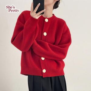 [쉬즈프리티] 로지플랫단추가디건_여성가디건