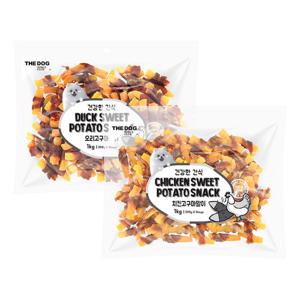 [더독] 건강한간식 고구마말이 1kg 200g x 5개 (치킨,오리 중 선택)