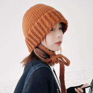 [루즈루나] 사방 여성 니트모자 뜨개 동백이 버킷햇 벙거지 모자