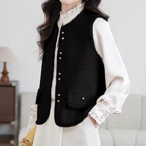 [유니제이] 밀로 트위드 슬리브리스 자켓