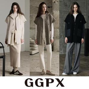 [지지피엑]25FW 패딩 블록 후디 케이프 1종