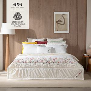[GK 플라워 워싱 1세트]박술녀  호주산 양모 100% 워싱 누빔이불1장+베개커버1장
