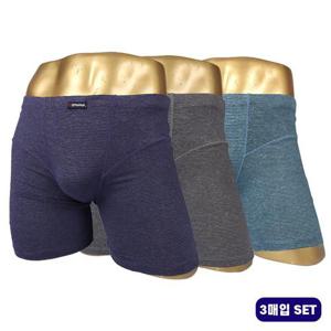 바풀 SN JP 183030-D 남성 사각팬티 롱 드로즈 소프트 니트 3매입