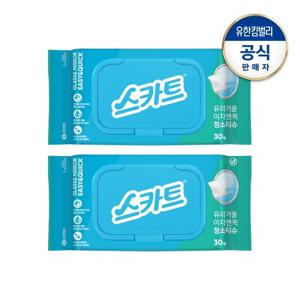 스카트 유리거울 이지앤퀵 청소티슈 30매X2팩