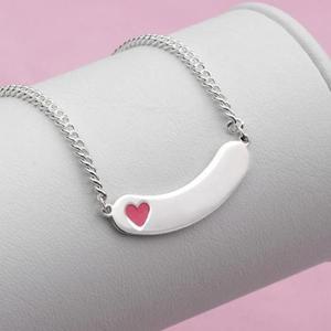 [애슬릿] 어린이 은 목걸이 베이비 키즈 실버 925 핑크 하트 펜던트