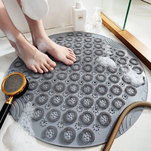 풋브러쉬 미끄럼방지 욕실매트(55x55cm) (그레이)