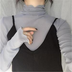 [셀러허브_여성트랜드패션]ONM 러블리 레이어드 시스루 블라우스 이너 폴라티