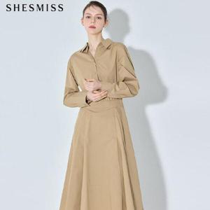 [쉬즈미스][쉬즈미스] 기품있는 여유로운핏 오픈카라 셔츠 원피스
