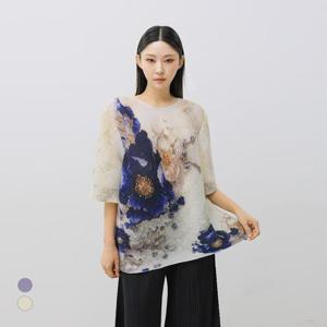 플라라 (88까지)플리츠블룸플라워블라우스