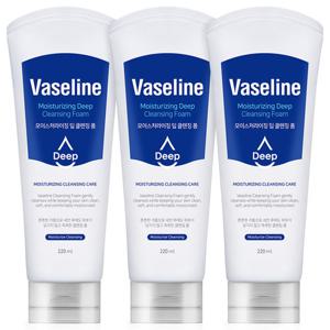 바세린 클렌징폼 대용량 220ml 3개 모공쫀쫀 모이스처 딥 폼클렌징