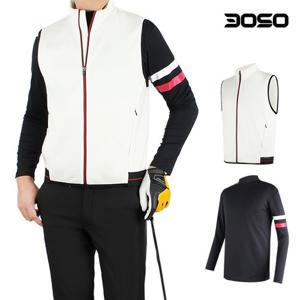 골프코디 골프웨어 남성 겨울 기모 골프조끼+골프티셔츠 세트/KWFA+KFEE