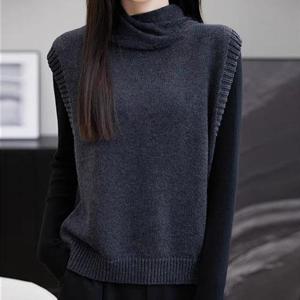 [유니제이] 파마스 터틀넥 니트 조끼