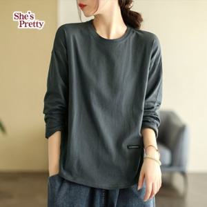 [쉬즈프리티] 다랑뒷트임베이직티셔츠 L까지_여성티셔츠