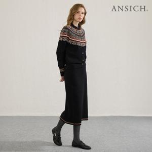 [안지크]25FW 노르딕 자카드 니트 스커트 1종