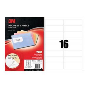 라벨지 우편발송라벨3M 일반형 주소용라벨 16칸 100매 (W503219)