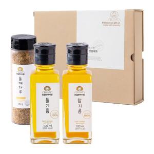 [HACCP] 국내산 수제 저온압착 참기름 들기름 들깨가루 선물세트