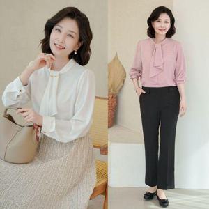 [쉬즈마담]T56154 러플타이 목걸이 블라우스/마담/중년여성옷