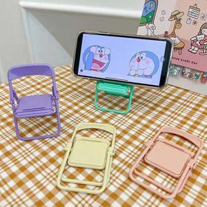 [홀리지]톰보이 레트로 파스텔 미니의자 휴대폰 거치대