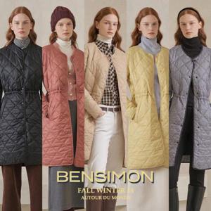 [벤시몽][벤시몽] 여성 라이트 롱 퀼팅점퍼 체크/ 블랙/ 핑크