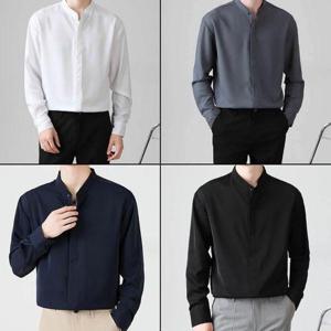 [옷자락]남자 댄디룩 가을하객룩 차이나 카라 셔츠