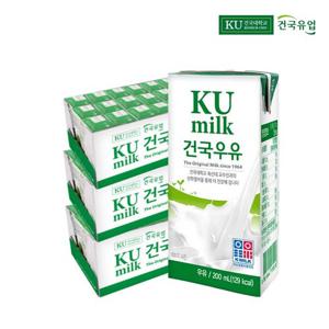 건국우유 멸균 흰우유 200ml x 72팩