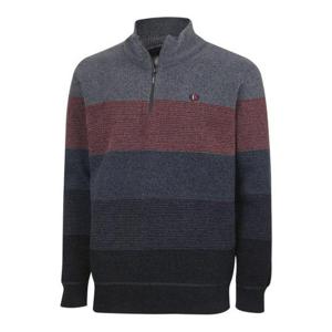 갤러리아_[파파브로] 남성 보온안감 그라데이션 배색 반집업 니트 IU-KNK-