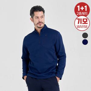 [1+1][기모안감] 미들넥 반집업 플리스 티셔츠 MVT3312