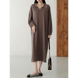 [시크루즈]칸튜 V트임 베이직 카라 원피스_BDOP004