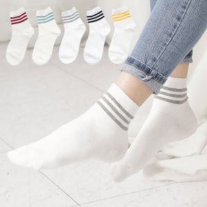 여성 비비드 패션 양말 중목 데일리 베이직 학생 스니커즈