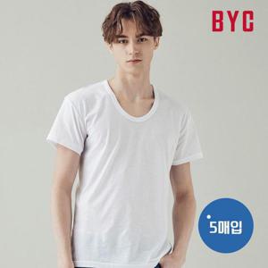 [BYC][BYC 본사] 백색 5매입 반팔런닝 OEW0002