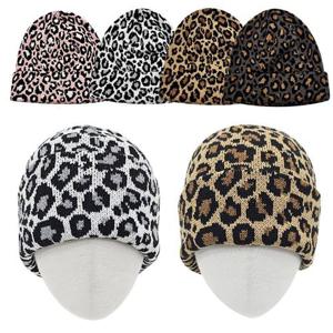 [나비드원]베이직 호피 롱비니/간절기 겨울 남자 여자 중년 여성 엄마 항암 패션모자