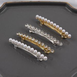 헤어핀 진주 큐빅 반머리 포인트 쥬얼리 헤어 자동핀