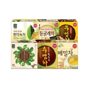 티백차 6종 한번에쓱(현미녹차 50T+둥굴레차50T+메밀차 40T+우엉차 40T+옥수수수염차50T+헛개나무차40T)