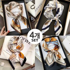 [4개세트] 여성 쁘띠 데일리 스카프 (70x70) 14종