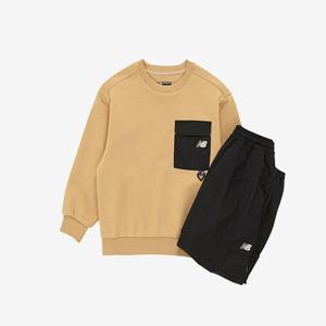 뉴발란스 키즈BOGLE CREW 포켓 맨투맨 우븐바지 셋업 B1 NK9YF4601U 35 AC